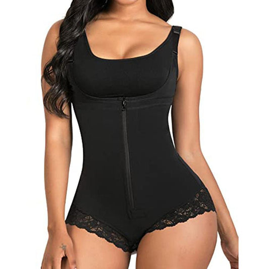 Contracting Hip Lifting Tights Body Shaping Underwear Shapewear Siamese Triangle Zipper Shapewear - BAGMODA