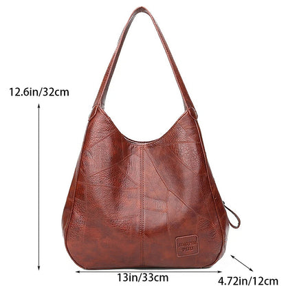 Vintage Leather Marble Grain Shoulder Bag