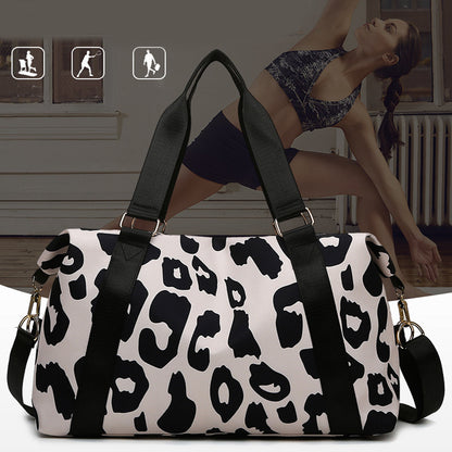 Bolso de viaje para mujer, con estampado de vaca, para fitness, deportes y hombro.