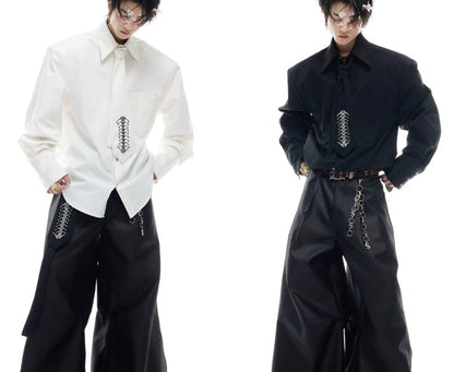 Camisa con corbata bordada y espalda de Niche Deconstruction