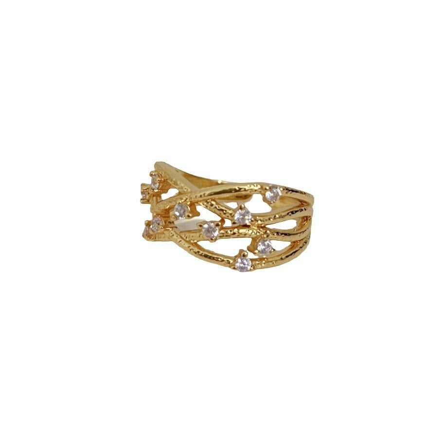 Old Money Ancient Style Three-dimensional Hollow Vine Cord For Braiding Ring