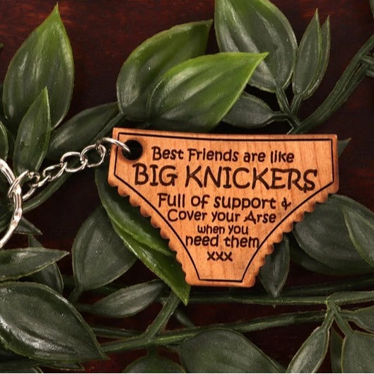 Big Panties Friendship Wooden Keychain