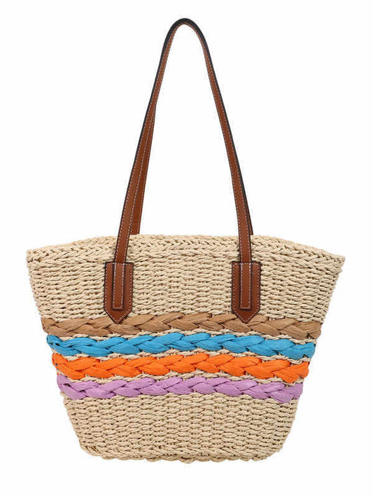 Bolso de paja de gran capacidad con cesta tejida