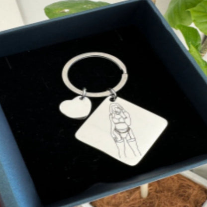 Llaveros de metal, accesorios cuadrados, regalo navideño, llavero con letras de metal.