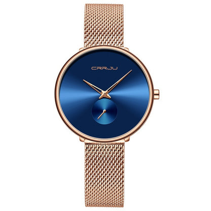 Damen Edelstahlarmband Mesh Armband Uhr Einfach