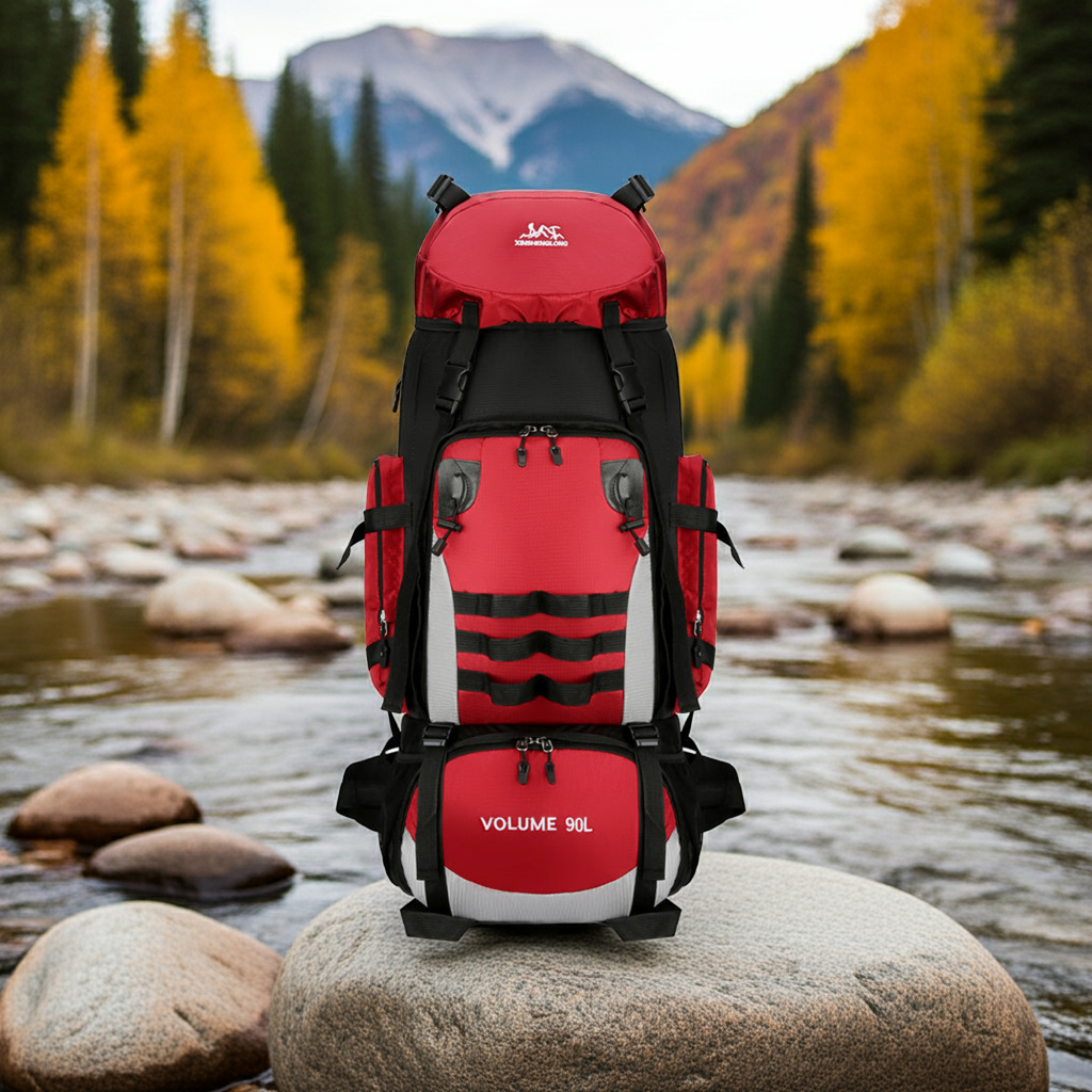Mochila de viaje para exteriores de gran capacidad de 90 l para hombre, impermeable y duradera, con acolchado de algodón, ideal para el trabajo. 