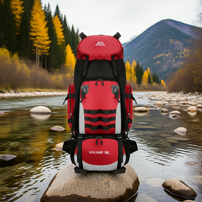 Mochila de viaje para exteriores de gran capacidad de 90 l para hombre, impermeable y duradera, con acolchado de algodón, ideal para el trabajo. 